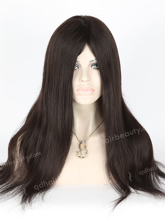 In Stock Malaysian Virgin Hair 20" Straight Natural Color Silk Top Glueless Wig GL-03023